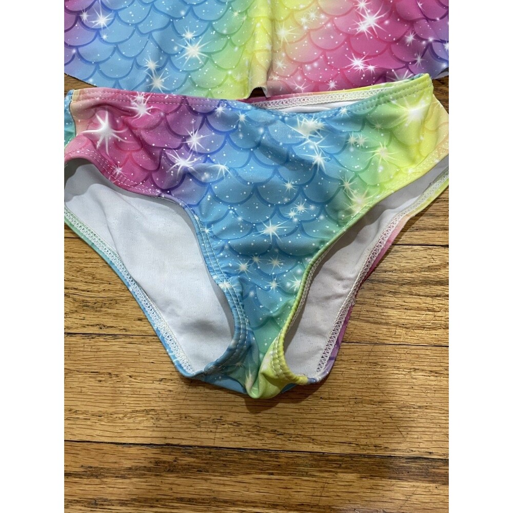 Girls Mermaid Swimsuit 2 Piece Size 4Y Multicolor Kids Bathing Suit - Picture 5 of 5